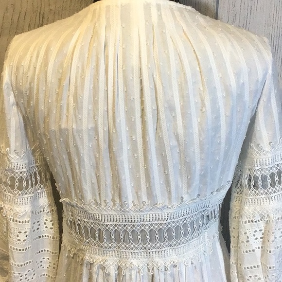 Anthropologie Ebba Midi White Eyelet Dress Size 8 Petite - Picture 11 of 16
